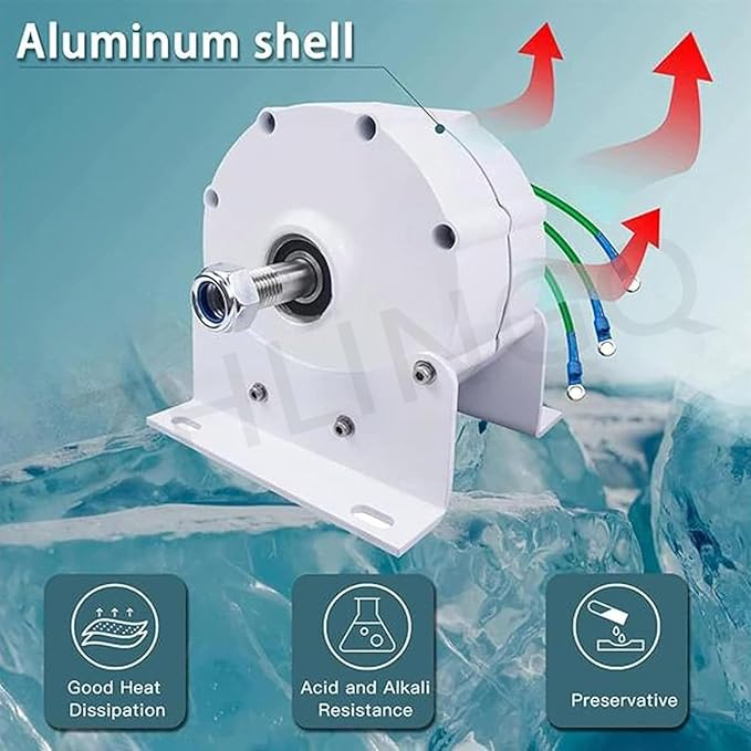 3000W 5000W 6000W 8000W 9000W 10000W Permanent Magnet Generator 12V 24V 48V Wind Turbine Generator Windmill Exercise Bike Hydro Turbine Electric Motor DIY Your Own Horizontal Wind Turbine24V-6000W