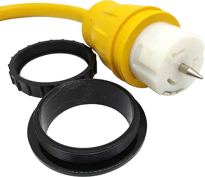 Parkworld 62176 Shore Power Adapter Generator 30A L14-30P Male to Transfer Switch 50A SS2-50R/CS6364 Female with Locking Ring (1.5FT)