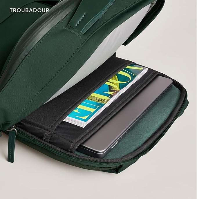 Troubadour Apex 4.0-22L Premium Laptop Backpack - Ergonomic &amp Water Resistant - Designed for Work and Travel - Obsidian Green