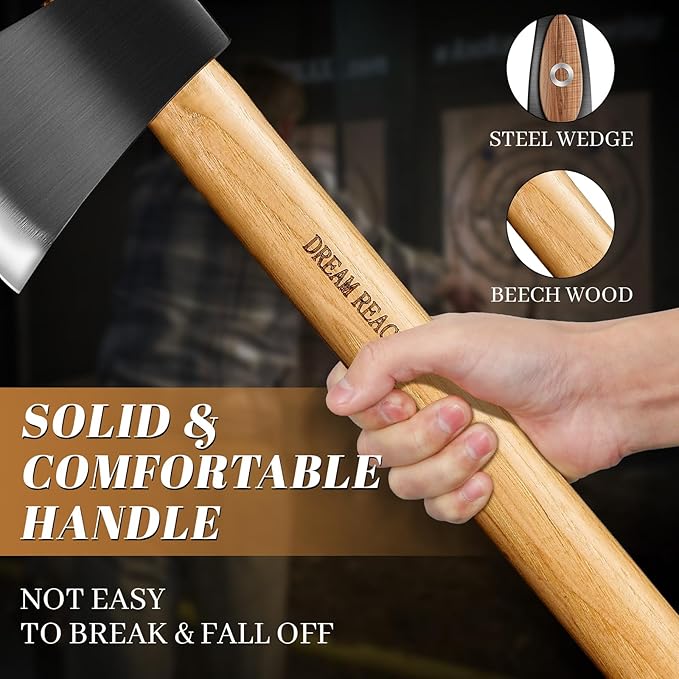 Dream Reach 20.5 Dual - Handed Throwing Axe Professional Throwing Axes and Tomahawks with Wooden Handle Throwing Hatchet for Adults Axe Throwing Game for Backyard Competition
