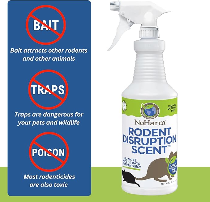 NoHarm Scent Ready to Use | Send Mice and Rats Away | Safe Indoor/Outdoor Use | 32 oz.