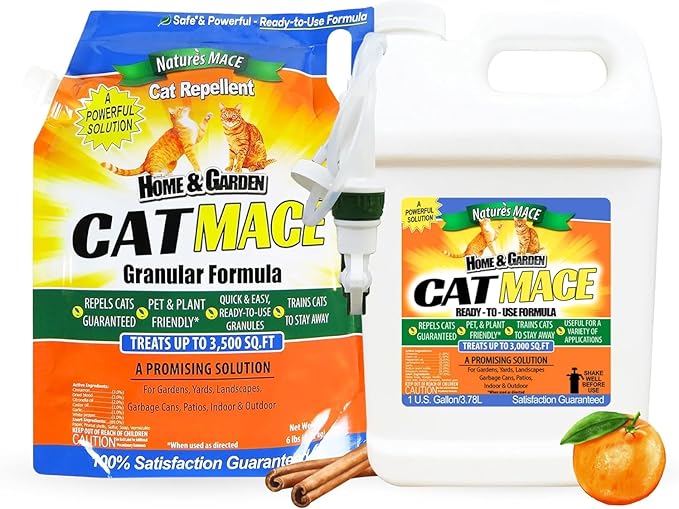 Nature's MACE Cat Repellent 6 Pound Cat Granular &amp 1 Gallon Ready-to-Use Spray