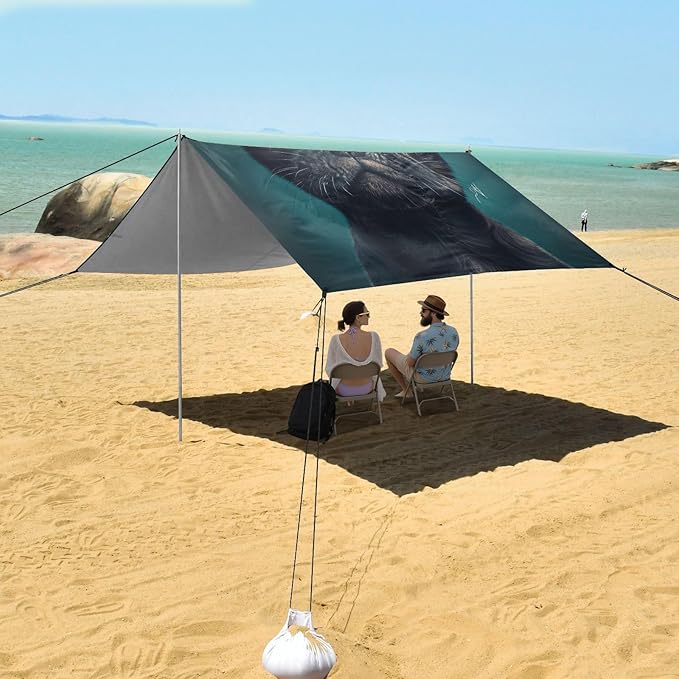 ALAZA Puppy Dog Arland Green Beach Tent Sun Shelter Portable Canopy Sunshade for Outdoor Camping Picnics Backyard Fun 10x9 ft