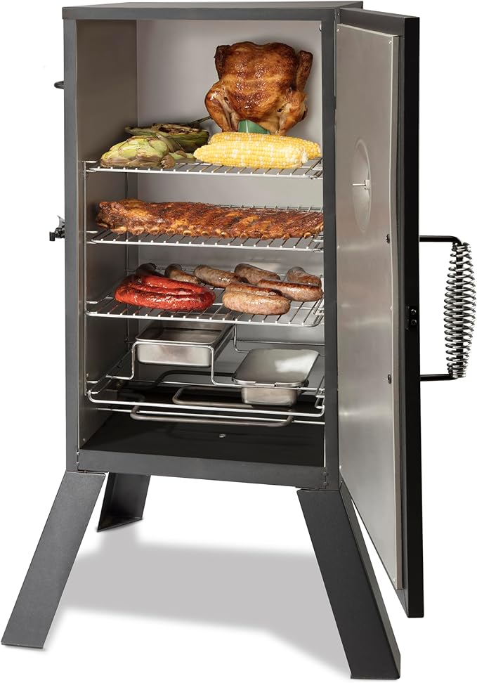 Cuisinart 30 Electric Smoker 3 Adjustable Racks Large Capacity BBQ Meat Smoker Water &amp Wood Trays for Smoked Meat Brisket Salmon &amp Jerky Adjustable Temperature Control
