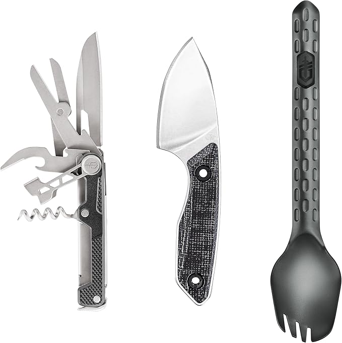 Gerber Gear Hike Kit - Camping Collection with Devour Multi-Fork Stowe Fixed-Blade Knife &amp Armbar Cork Multitool - Premium Camping Equipment