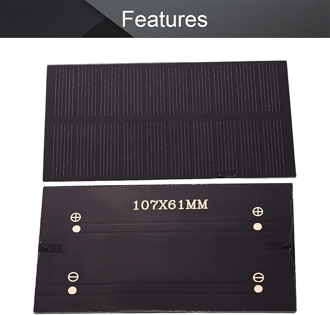 Fielect 5pcs 5V 1W Solar Panel Polysilicon Mini Solar Cells DIY Electric Toy Materials for Battery Power LED 107mmx61mm