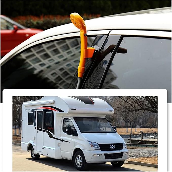 12V Camping Shower Portable Car Washer D-C Car Shower High Pressure Power Washer Electric Pump for Outdoor Camping Travel 2021(Yellow)