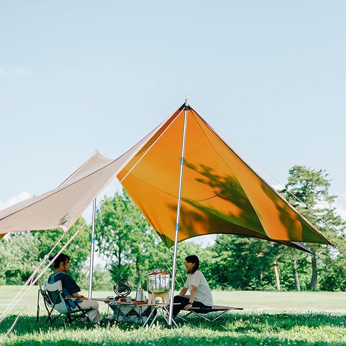 SANLIKE Telescoping Tarp Pole Heavy Duty Tent Poles 33-86.6/94 Thickened Tube Collapsible Stainless Steel Canopy Poles for Camping Backpacking Hiking Awning Sun Sails Outdoor Sports Set of 2