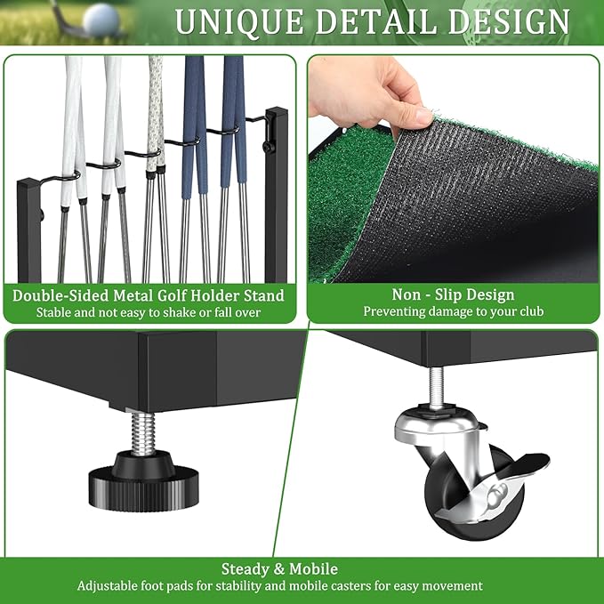 Throwing Knives Throwing Axes and Tomahawks 3 Pack Set with Bottle Opener and Nylon Sheath+ Golf Club Holder Stand Golf Ball Holder Display for 10 Cues
