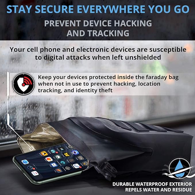Mission Darkness Dry Shield MOLLE Faraday Pouch (2nd Gen) // Waterproof &amp Submergible Dry Bag + RF Shielding Liner. Signal Blocking Anti-tracking EMP Shield Data Privacy Electronic Device Secu