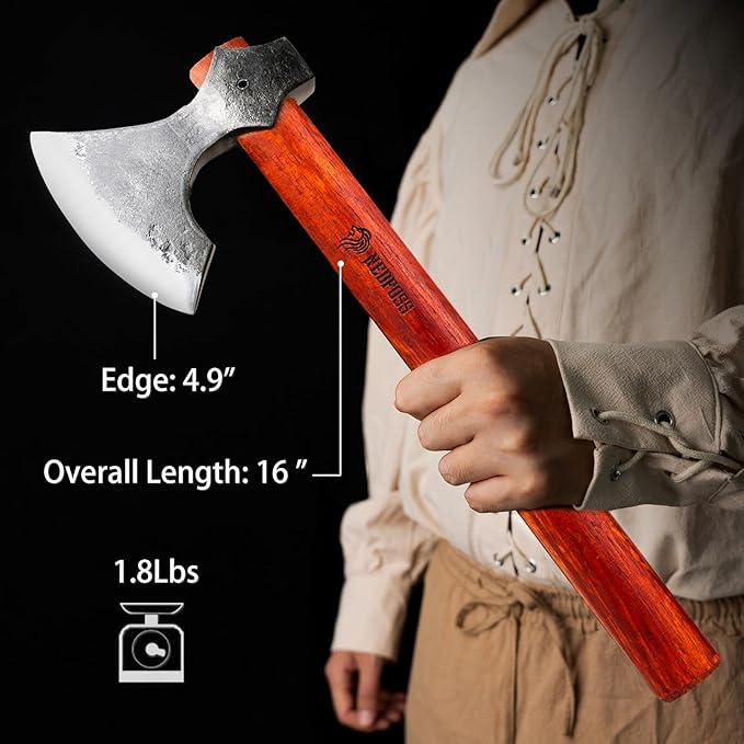 NedFoss 16 Champion Throwing Axe Set 2 Pack Throwing Axes and Tomahawks with 1065 High Carbon Steel &amp Wooden Handle Perfect for Axe Throwing Game Recreation Cabin Dector Gift for Men