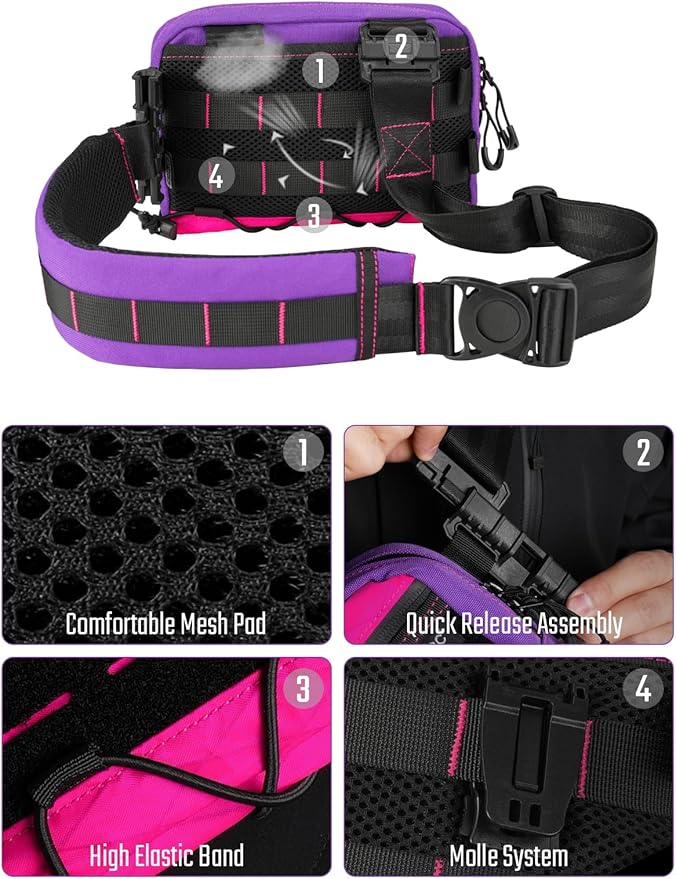 TACTICAL_GEEK Cache L3S Purple Crossbody Shoulder Bag Multipurpose Sling Bag Chest Backpack Casual Shoulder for Daily Carry (Small)
