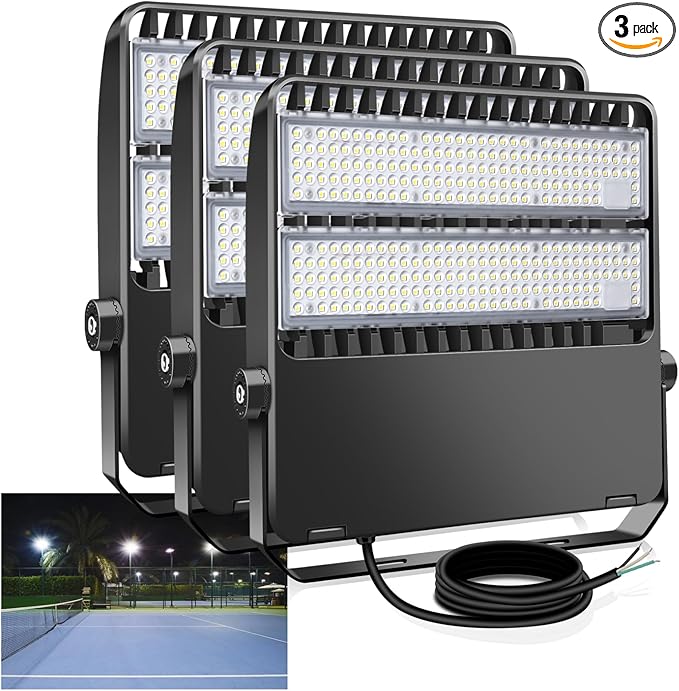 3 Pack 240W LED Stadium Lights 36000LM Super Bright Shoe Box Flood Light for Sports Arena &amp Parking Lot 5000K 120° Wide Angle 110-277V Outdoor High Mast Fixture