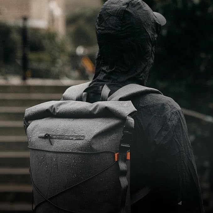 Spin Bag Durable Travel Waterproof Backpack for Men and Women Carry On Bag for Sports Work and Travel with Laptop Sleeve Shoe Compartment and Tactical Features 30 Liter Grey