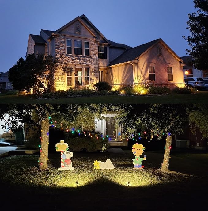 TOVEENEN LED Outdoor Landscape Spotlight 120V 12W Waterproof Spot Lights for Yard House Garden Christmas Lighting Warm White 3000K 4 Pack