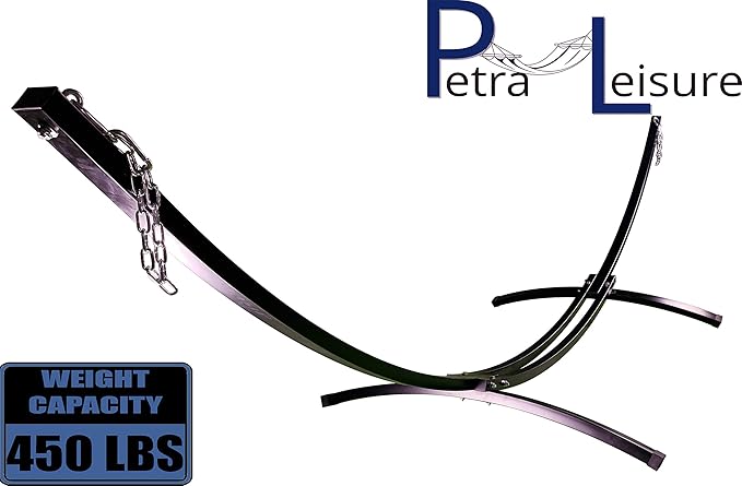 15 Ft Indoor/Outdoor Powder Coated Galvanized Steel Arc Hammock Stand. Strongest Supports Single/Double Hammock Bed.(Black)
