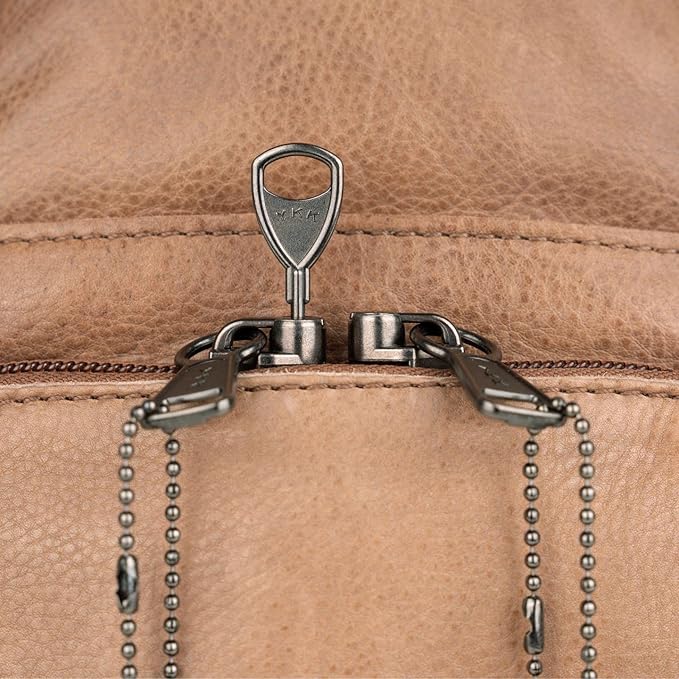 Lady Conceal Taylor Leather Unisex Tactical Gun Holster Sling Backpack - Medium Frame Handgun -Two locking concealment pockets with Locking Zippers and Universal Holster - 7 L x 12 H x 3.5 D