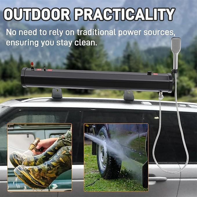 Pressurized Water Tank Road Camping Shower Portable Hot Shower Self-Pressurized Water Tank 18l/20l/30l - for Hiking Car Wash Pet Cleaning Beach Vacations30L(7.9gallon)