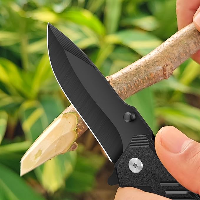 6-Pack Bulk Pocket Knives – Assisted Opening Flipper Liner Lock EDC Gift for Men Laser Engraving Ready Camping &amp Work Tool for Mechanics/Drivers (6 Knives)