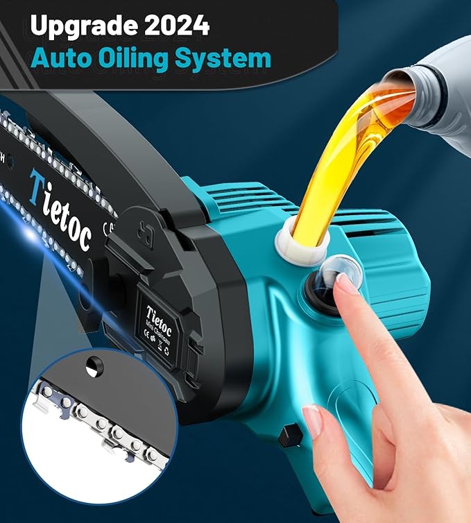 Tietoc Mini Chainsaw 6 Inch Cordless Portable Electric Chain Saw Small Handheld Battery Powered Super Saws Stocking Stuffers for Adults Men Gifts for Men Dad Husband Fathers Women Mom 2025
