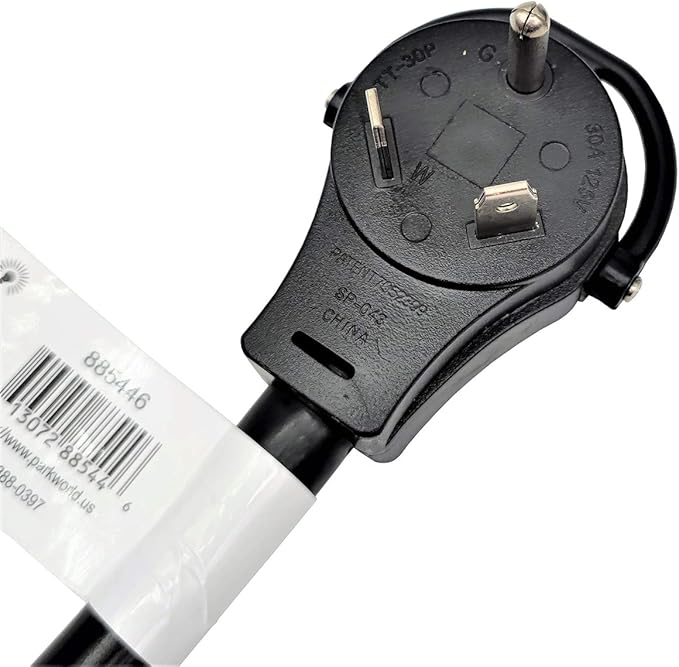 Parkworld 885446 NEMA TT-30P to L14-30R Adapter Cord RV 30A TT-30 Male Plug with Handle to Generator 30A 4-Prong L14-30 Female Receptacle (50 Foot)