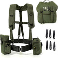 MT Military ALICE Yoke Shoulder Strap with Belt Utility Army Butt Pack and Canteen &amp Magazine Pouch set for Outdoor Backpack Olive Drab