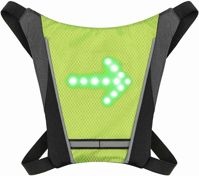 Drfeify LED Backpack Attachment ClampHolder Remote Control LED Backpack with Direction Indicator Safety Light Bag Sports Vest Wireless Controller for Cycle Running Walking Jogging (Yellow)