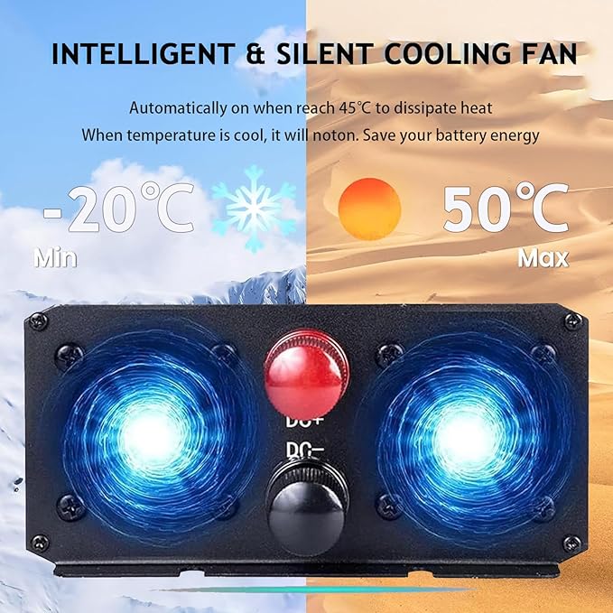 5000W Hybrid Solar Inverter 12V 24V 48V 60V 72V DC to 110V 220V AC Converter with LCD Screen Display Pure Sine Wave Inverter for Truck Home Vehicles Laptop Trip72V-5000W
