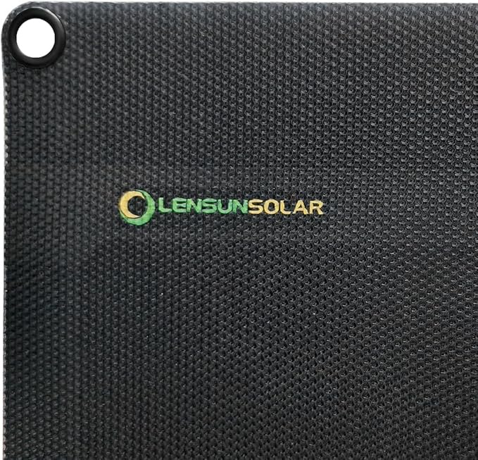 Lensunsolar 50W ETFE Flexible Solar Panel 23x21.1inch PERC 9BB 23.5%+ Efficiency Solar Cells for Campers RVs BoatsTent