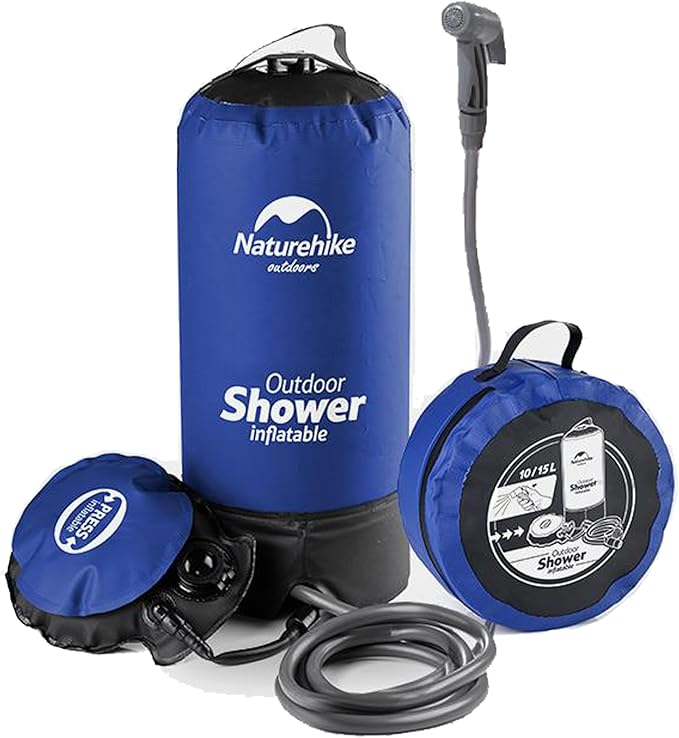 Naturehike Portable Shower for Camping Lightweight Outdoor Shower Bag with Hose and Head RV Shower for Beach Car Cleaning Camp Kitchen Traveling