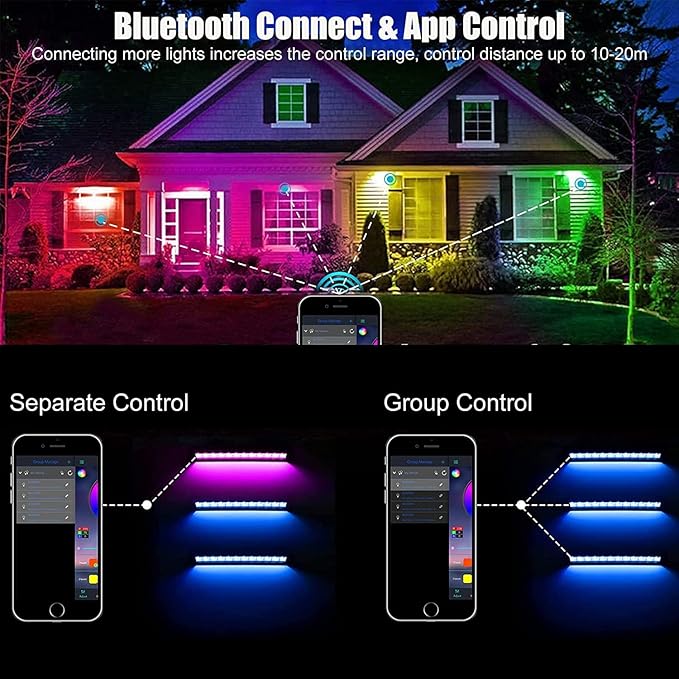 50W RGB Wall Washer Light RGB Light Bar LED Smart Wall Lights with Remote Control Waterproof IP66 Dimmable LED Flood Light Bar Indoor Lights for Building Stage Wedding Party
