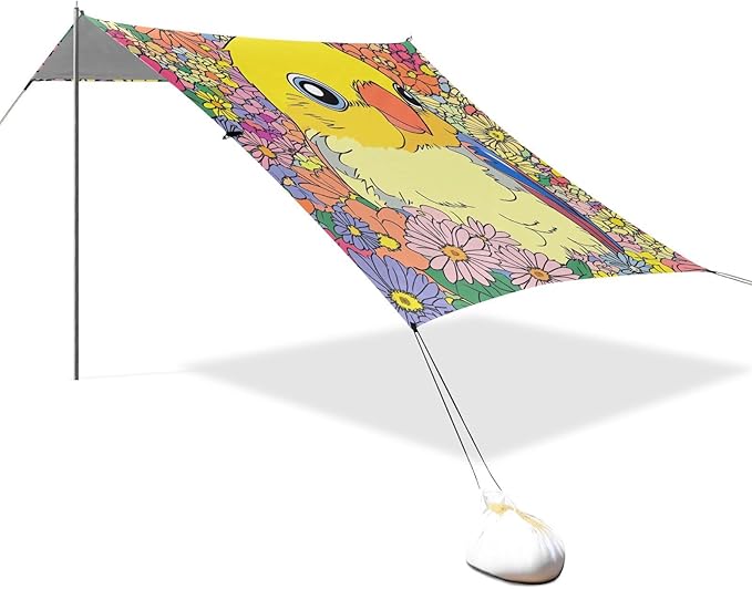 Cute Lovebird1 Beach Cabana Tent UPF50+ Protection Lightweight Sun Shelter with Sturdy Poles Sandbags and Shovel for Camping Trips Fishing Backyard Fun or Picnics