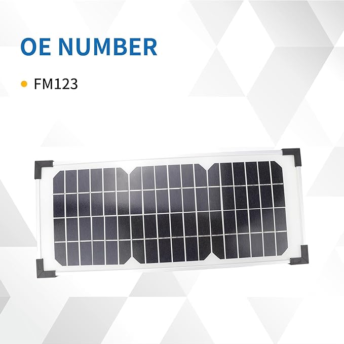 FM123 10 Watt Solar Panel Kit Fit for Mighty Mule Automatic Gate Openers Black Cell MM571W MM371W 571W MM271 MM371W MM360 MM560 MM562 FM350 MM260 MM560 FM200 FM350 FM500 FM502 FM700