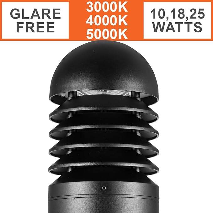 LightingLabs Led Vandal Proof Bollard 39 20W 3CCT 120-277V Landscape Lighting Outdoor Pathway Light Ideal for Garden Commercial Driveway Rated IP65