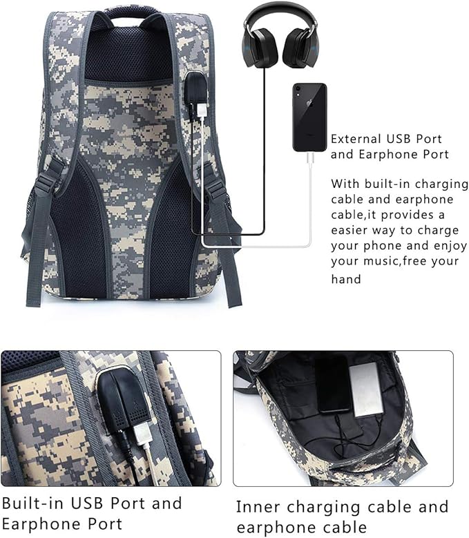 4land Camo Backpack for BoysArmy Boys Backpacks for Elementary Middle School MilitaryCamouflage Bookbag 40L