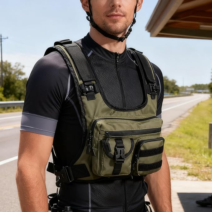 Heavy Duty Adventure Chest Pack Vest for Outdoor Travel Backpacking Training Essential Multi Compartment Running Pack