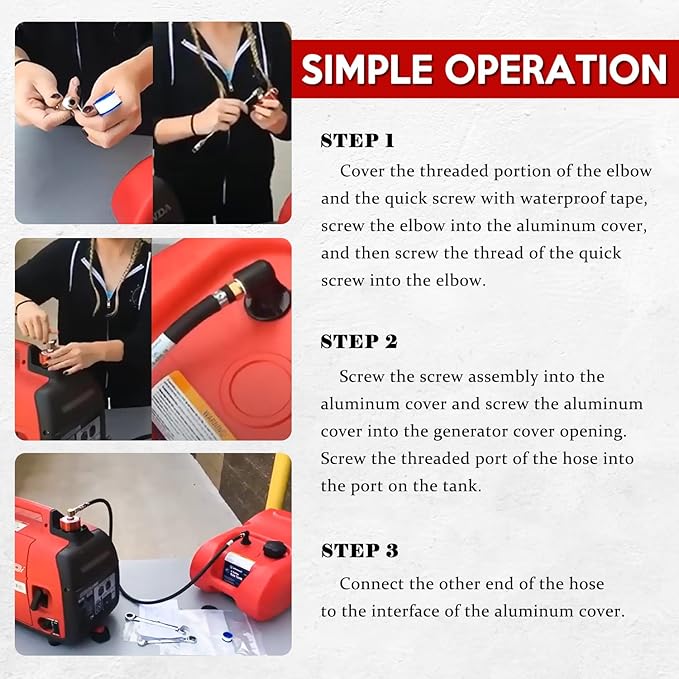 Single System Clam Kit HND1.2CS Fit for Honda EU1000i and EU2000i Generators Extended Fuel System Kit Replace for HND1.2CS Single System Clam Kit