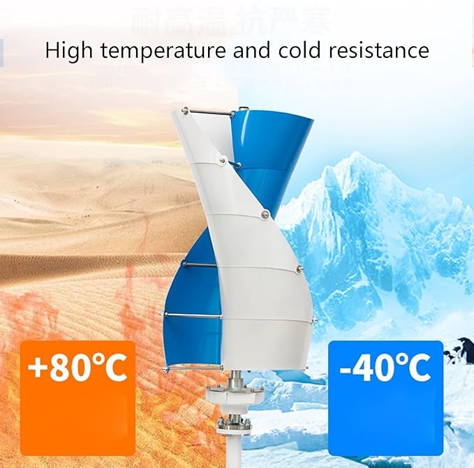 3KW Wind Turbine Generator Kit 24v 48v 96v 120v Vertical Axis Wind Turbine Generator Free Energy Windmill 3 Phase Generator for Home use (48 Volts)