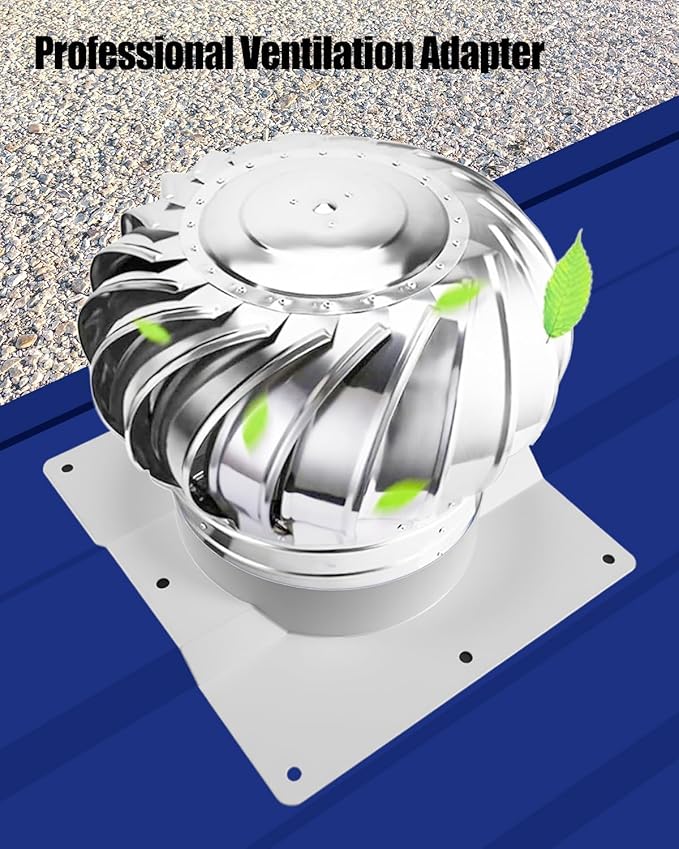 1 Pcs 8 Inch Container Roof Vent Adapter for Whirlybird Turbine Multifunctional Roof Ventilation System Adapter Compatible with Conex Container Vent and Solar Roof Fan