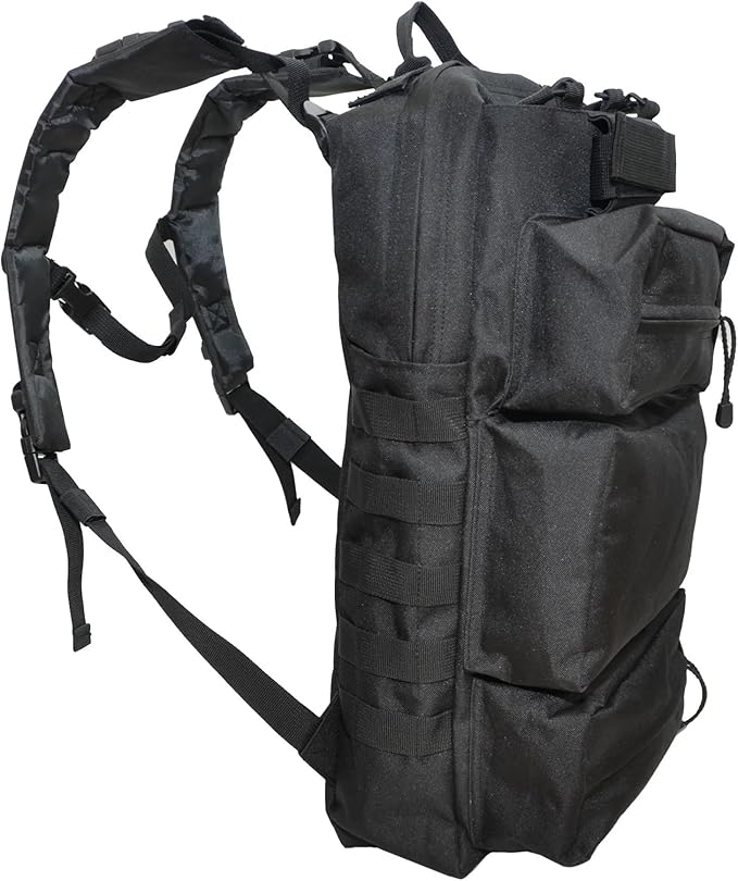Tactical Backpack Range Bag Hydration Water Bladder Outlet Magazine Pouches 5 Compartment for Range Bag Bug Out Hiking (Black)