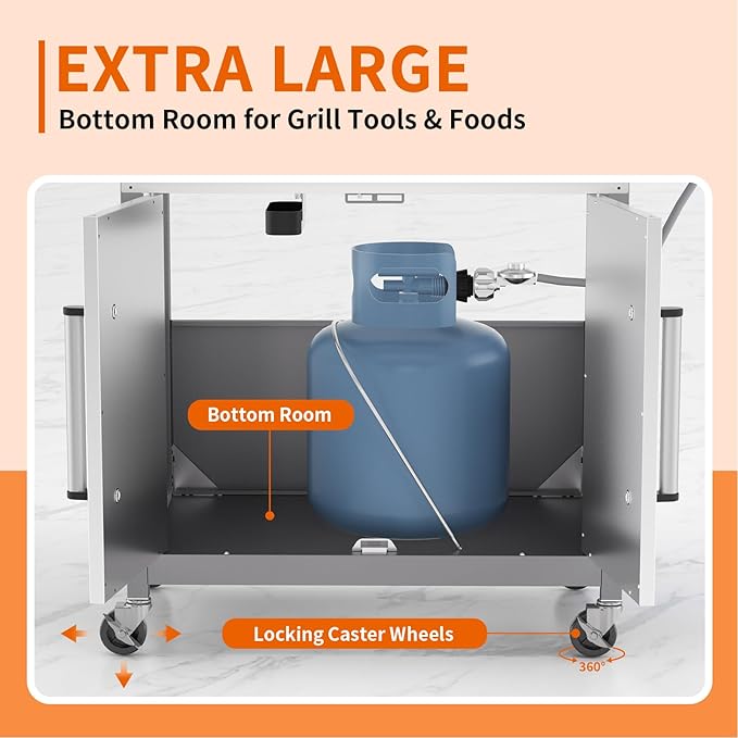 SKOK 4-Burner Propane Gas BBQ Grill with Side Burner &amp Porcelain-Enameled Grilling GratesStainless Steel Grill with 544 Sq. In. Grilling Area for Outdoor Cooking58000 BTU Output