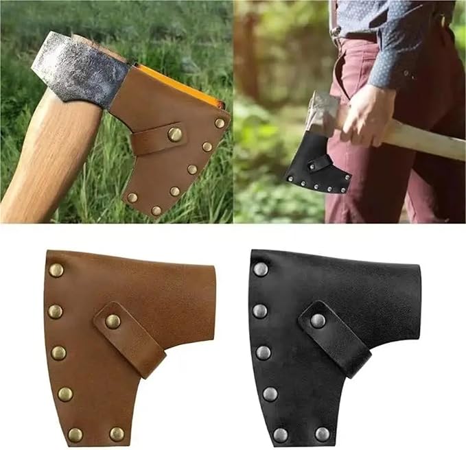 Axe Head Cover Hatchet Head Sheath Holster PU Leather Axe Case Camping Cover Protector Camping Accessories for Outdoor Camping Blade Protection