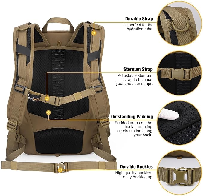 Mardingtop Small Military Tactical Backpack for Men25L Molle Cordura Backpack for HikingCampingRucking