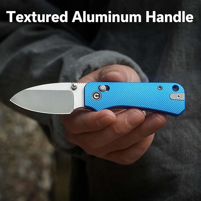 CIVIVI Small Pocket Knife for EDC Baby Banter 2 Crossbar Lock folding Knife with 2.34 Nitro-V Blade Aluminum Handle Titanium Thumb Stud Opener C23074-1