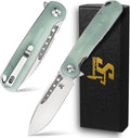 Sitivien ST131 Folding KnifeD2 Blade G10 Handle EDC Tool Knife with Liner Lock for Outdoor Camping Hiking Fishing(Jade)
