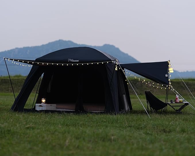 Vidalido 8-10 Person Camping Tent with 3 Door 2 Room Large Family Cabin Tents Double Layer Waterproof Portable Glamping Tent Big Tents for Outdoor Picnic Camping Hiking and Family Gathering