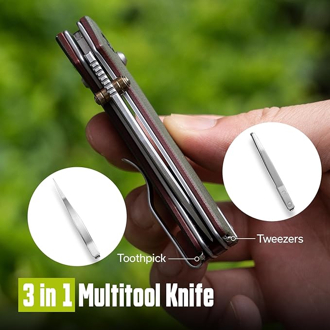 CIVIVI Small Pocket Knife for EDC Baby Banter 2 - TG Crossbar Lock folding Knife with 2.34 14C28N Blade Two-toned G10 Handle Titanium Thumb Stud Opener C24074-1
