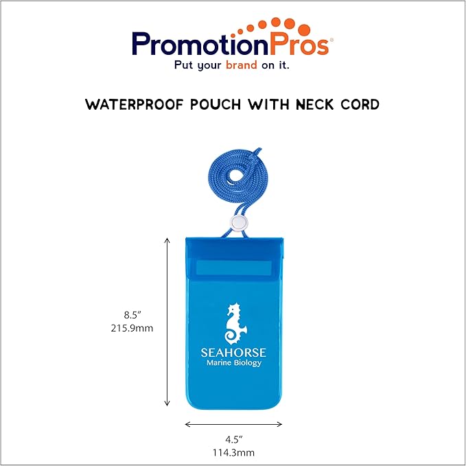 Waterproof Dry Bag With Window Customize Text Name or Personalized Image $1.81 Each - Sold in Pack of 100 - Blue