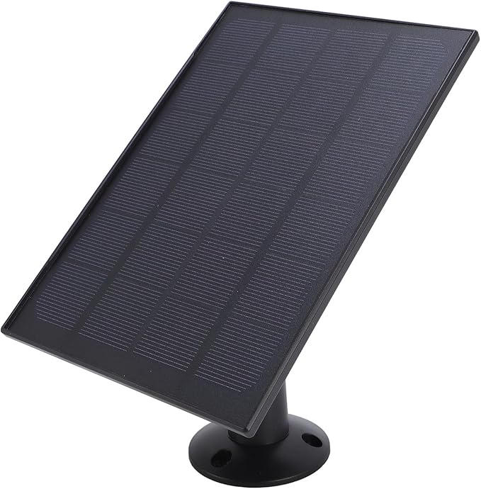 Generic 8W Solar Panel for Bird Feeder Camera Type C Solar Panel Charger 360° Swivel Bracket for Rechargeable Battery Bird Feeder Security Doorbell Camera (Black)