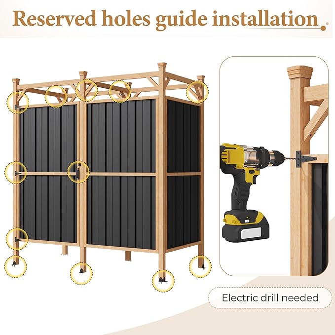 EROMMY Outdoor Shower Enclosure with Lockable Door Weatherproof Outdoor Shower Stall with Metal Panels Hooks &amp Shelves - Perfect for Pool Wash Station Backyard &amp Beach Rinse Area Large Vers